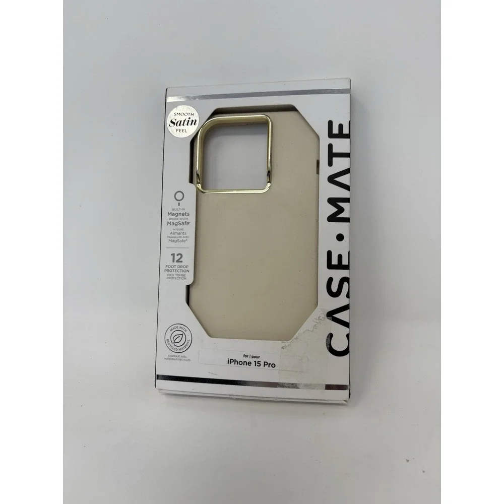 Case-Mate Case Apple iPhone 15 Pro MagSafe Compatible Smooth Satin Beige